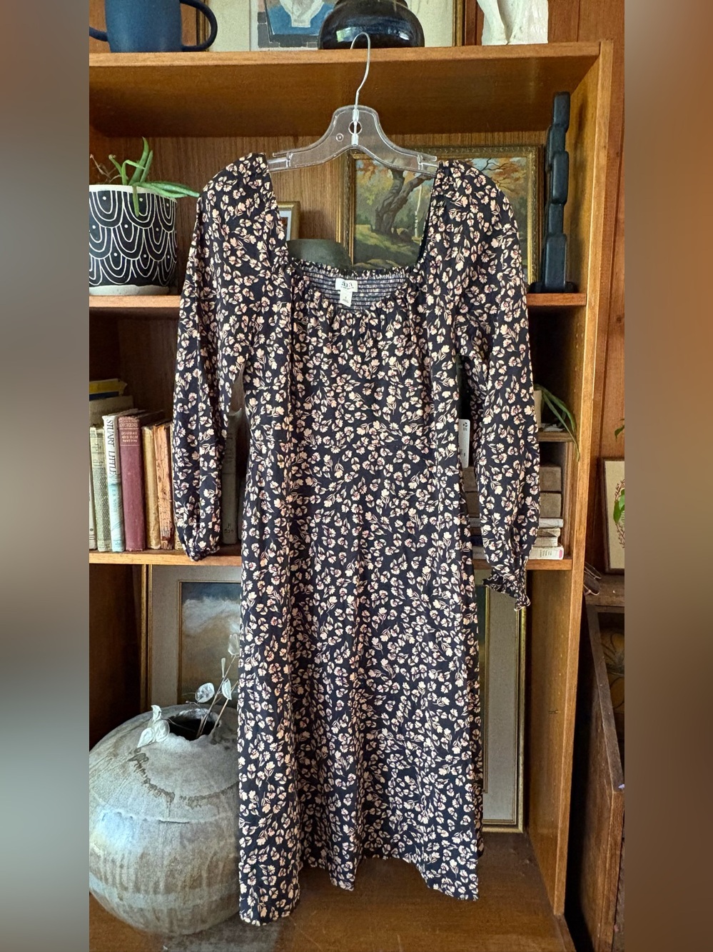 Boho CottageCore MIDI Dress Ruffle S NWT